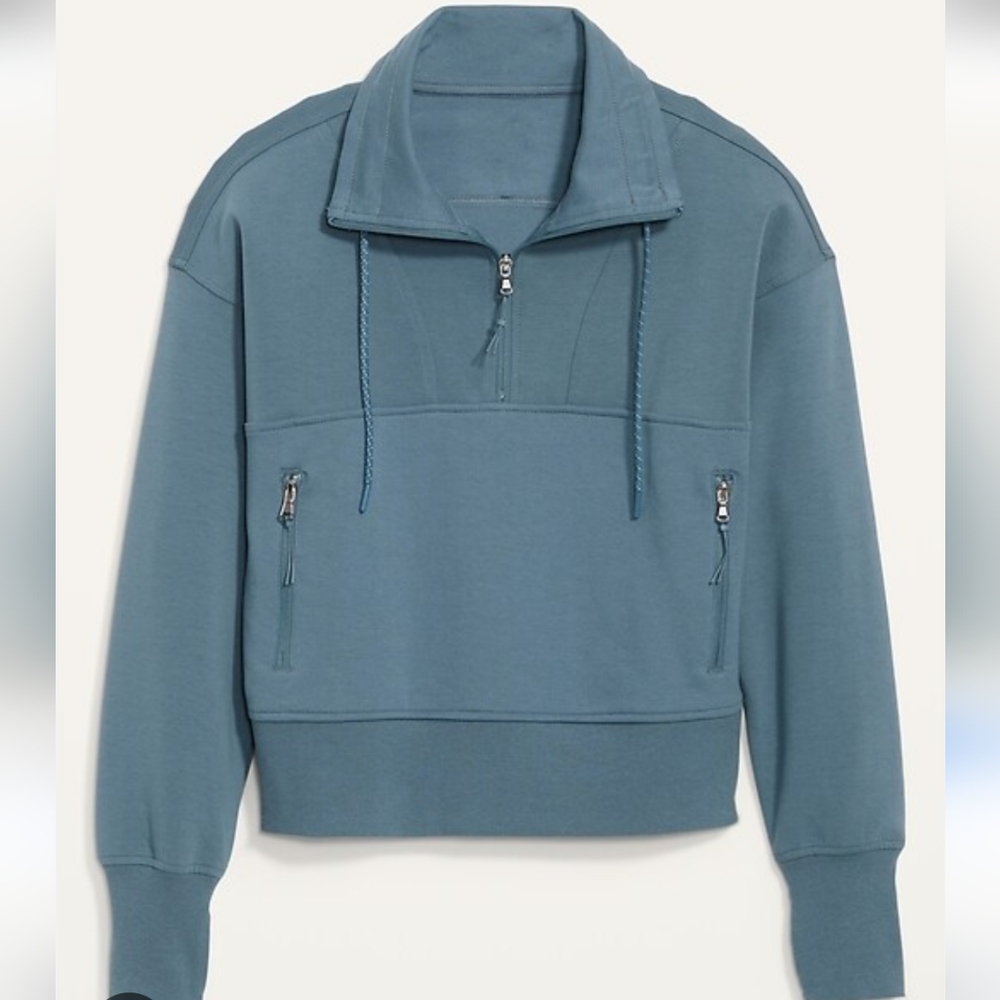 Gray Blue Old Navy Quarter Sleeve Pullover Polo Dynamic Fleece XXL